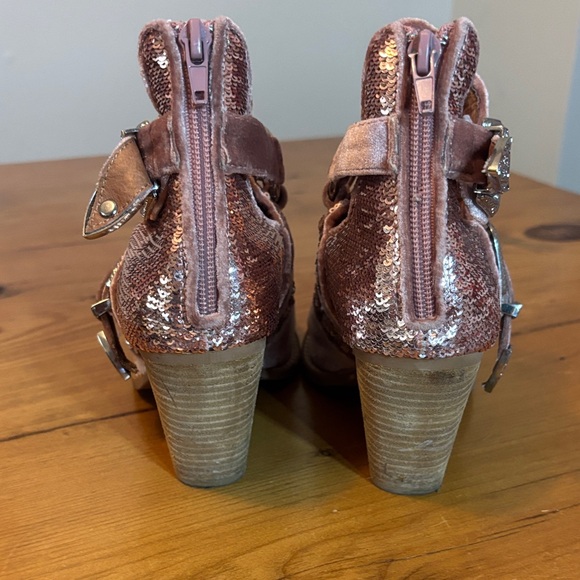 Free People and Jeffrey Campbell Pink Sequin Heeled Boots - Picture 5 of 12